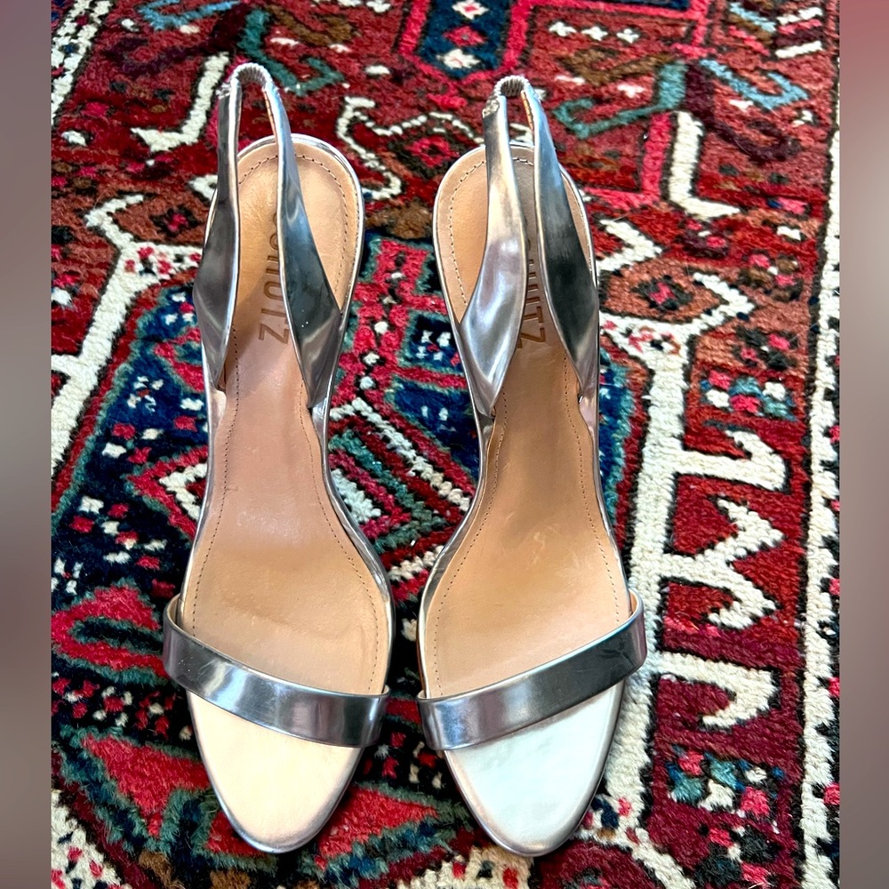 Schutz Luriane Slingback Heel, silver size 9
